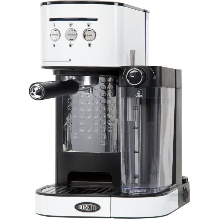 BORETTI B401 Espressomaskin 15 barer - Cappuccino och latte med mjölkskum - Vit