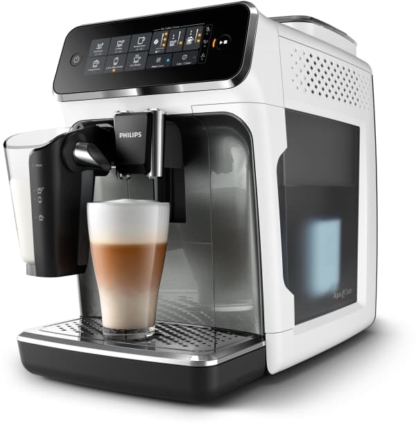 Philips 3200 series EP3249/70, Espressomaskin, 1,8 l, Kaffebönor, Inbyggd kvarn, 1500 W, Silver, Vit