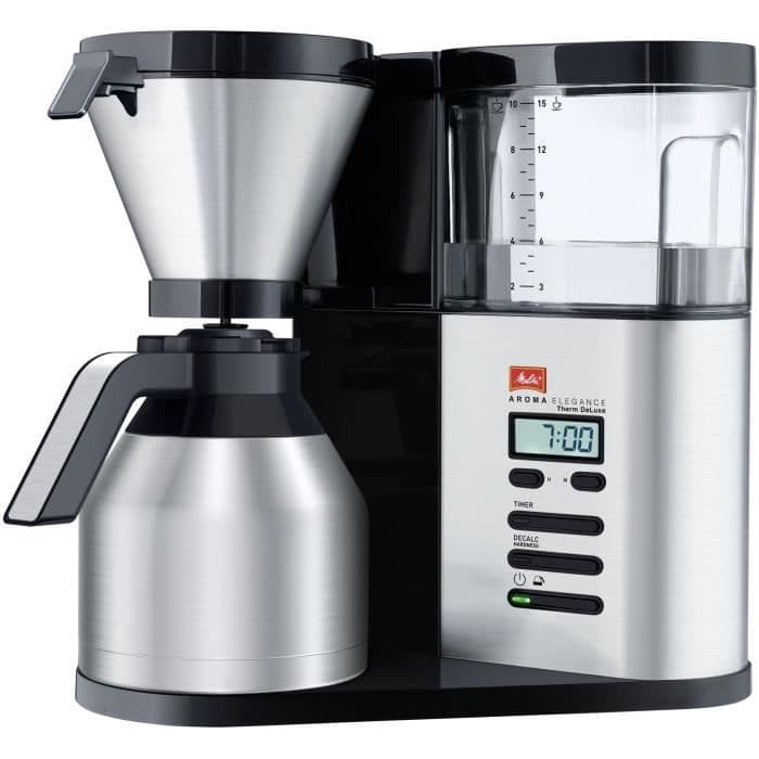 MELITTA 1012-06 Kaffebryggare Aroma Elegance Therm DeLuxe 1012-06 Svart / borstat stål