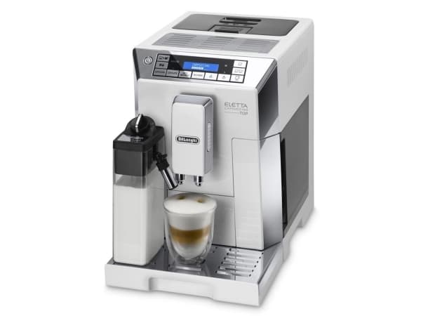 DeLonghi ECAM 45.766.W, Espressomaskin, 1,9 l, Kaffebönor, Malat kaffe, Inbyggd kvarn, 1450 W, Rostfritt stål, Vit