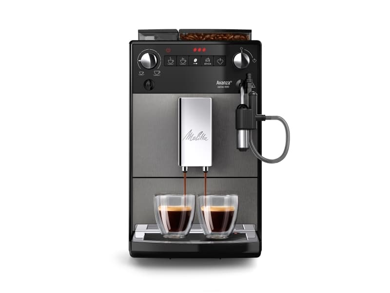 Melitta 6767843, Espressomaskin, 1,5 l, Malat kaffe, Inbyggd kvarn, 1450 W, Svart, Grå