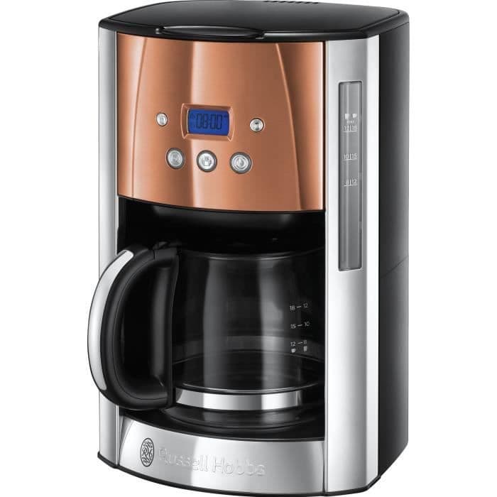 RUSSELL HOBBS 24320-56 - Kaffemaskine Luna - Programmerbar - Rustfrit stål & Rosé kobber