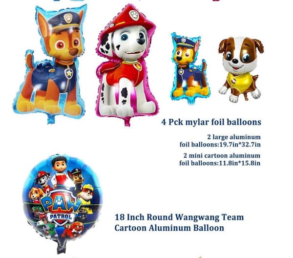 Børneselskab Balloon Bow Paw Patrol - Tillykke med fødselsdagen