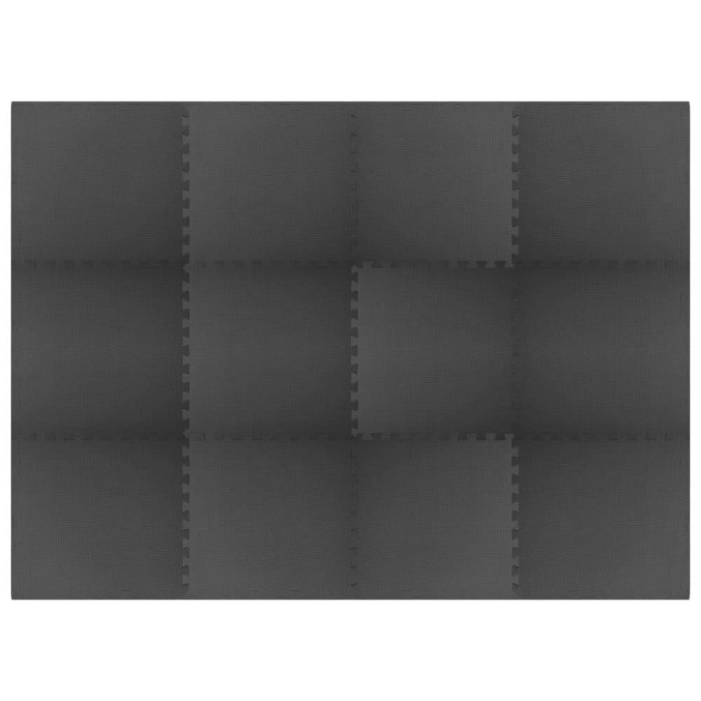 vidaXL Skyddsmatta 12st 432 ㎡ EVAskum svart
