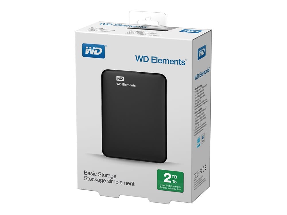 WD Elements Portable WDBU6Y0020BBK - Hårddisk - 2 TB - extern (portabel) - USB 3.0