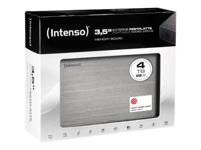 Intenso Memory Board - Harddisk - 4 TB - ekstern (stasjonær) - 3.5" - USB 3.0 - 5400 rpm - buffer: 32 MB - antrasitt