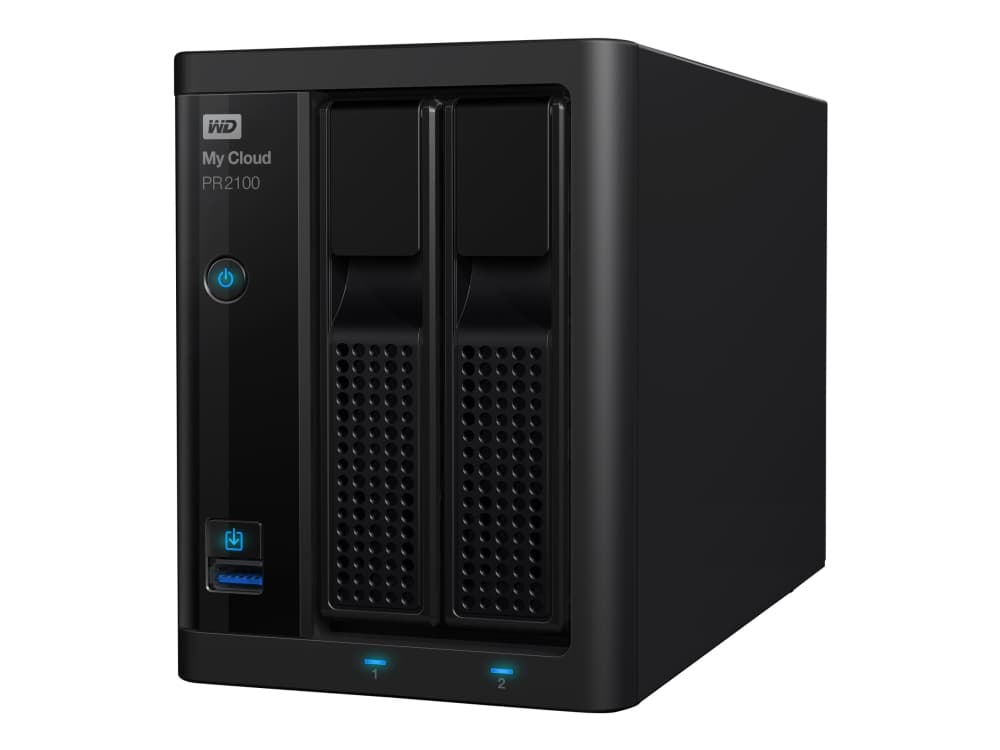 Western Digital My Cloud Pro PR2100, NAS, Skrivbord, Intel® Pentium®, N3710, 28 TB, Svart
