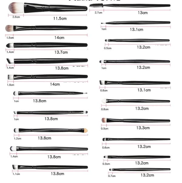 20kpl luomiväriharja Smokey-Eye Brush Set- vaaleanpunainen