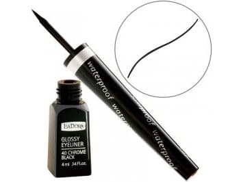 IsaDora Glossy Eyeliner Waterproof liner in brush 40 Chrome Black 3.7ml