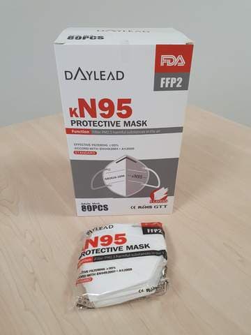 Daylead KN95, FFP2 Protective Mask - Filter PM2.5 skadliga ämnen i luften - 960 st