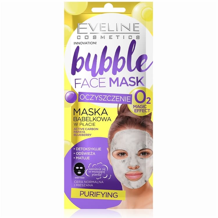Eveline Bubble Sheet Mask Purifying Active Carbon