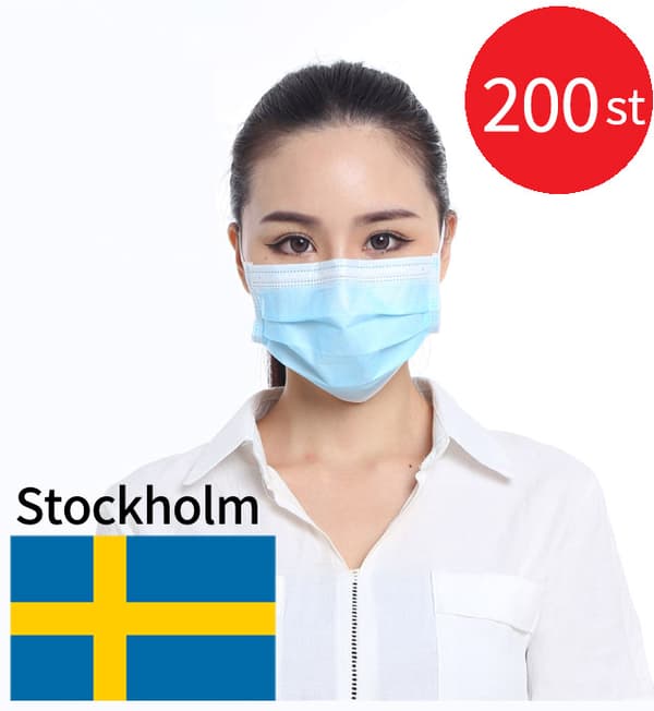 200-pack CE-godkända Munskydd Disposable Masks, ansiktsmasker (3-lager) Jul