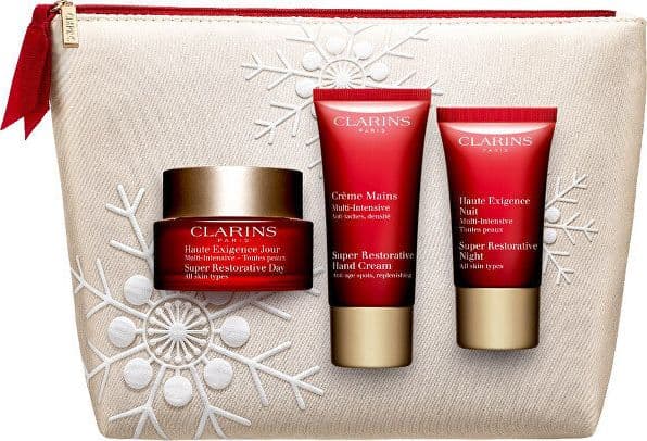 Clarins CLARINS SET SUPER RESTORATIVE DAY CREAM 50MLSUPER RESTORATIVE NIGHT CREAM 15MLSUPER RESTORATIVE HAND CREAM 30MLHOLIDAY POUCH