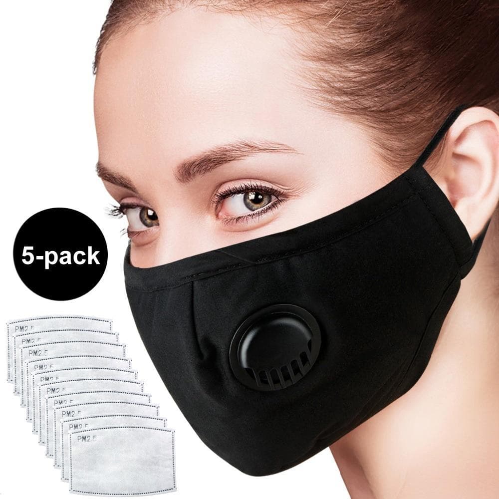 5-pack Professionella munskydd med ventil och 10 st. 2.5 PM filter