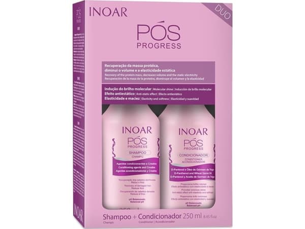 Inoar Kit etter behandlinger med keratin INOAR Pos Progress Duo Kit: sjampo 250 ml + balsam 250 ml