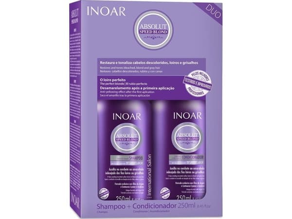 Inoar Anti-Yellowing Hair Care Kit INOAR Speed Blond Duo Kit: schampo 250 ml + balsam 250 ml