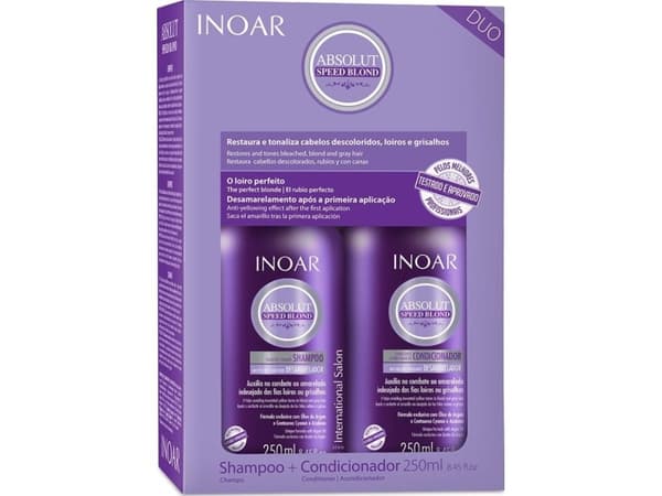 Inoar Hårpleiesett for fjerning av gule toner INOAR Speed Blond Duo Kit: sjampo 250 ml + balsam 250 ml