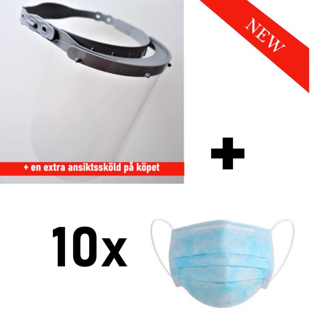 Reusable face-shield 100% made in Germany+ x10 facemasks