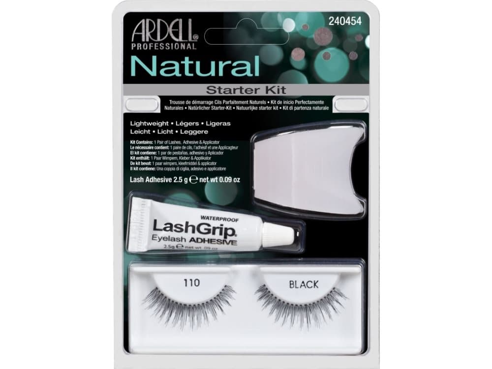 ARDELL SET Natural 110 1 Pair of False Eyelashes Black + Lash Adhesive Lash Adhesive 2 5g + Lash Applicator Eyelash Applicator