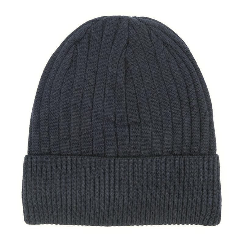 Stickad mössa, beanie för män - marinblå