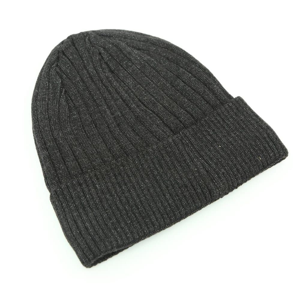 Stickad mössa, beanie för män - mörkgrå