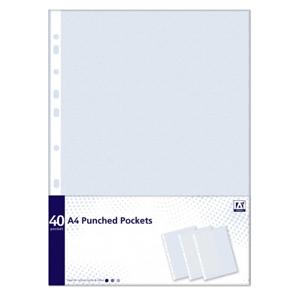 Anker A4 stansade plastfickor (paket med 40)