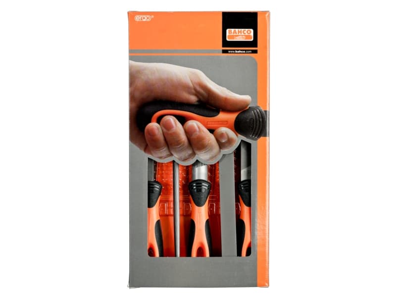 Bahco 1-478, Fil-sett, Flate mapper, Halvrund fil, Rund fil, Firkantet fil, Mellom grov og 2. kutt, Svart/oransje, 900 g, 20 cm