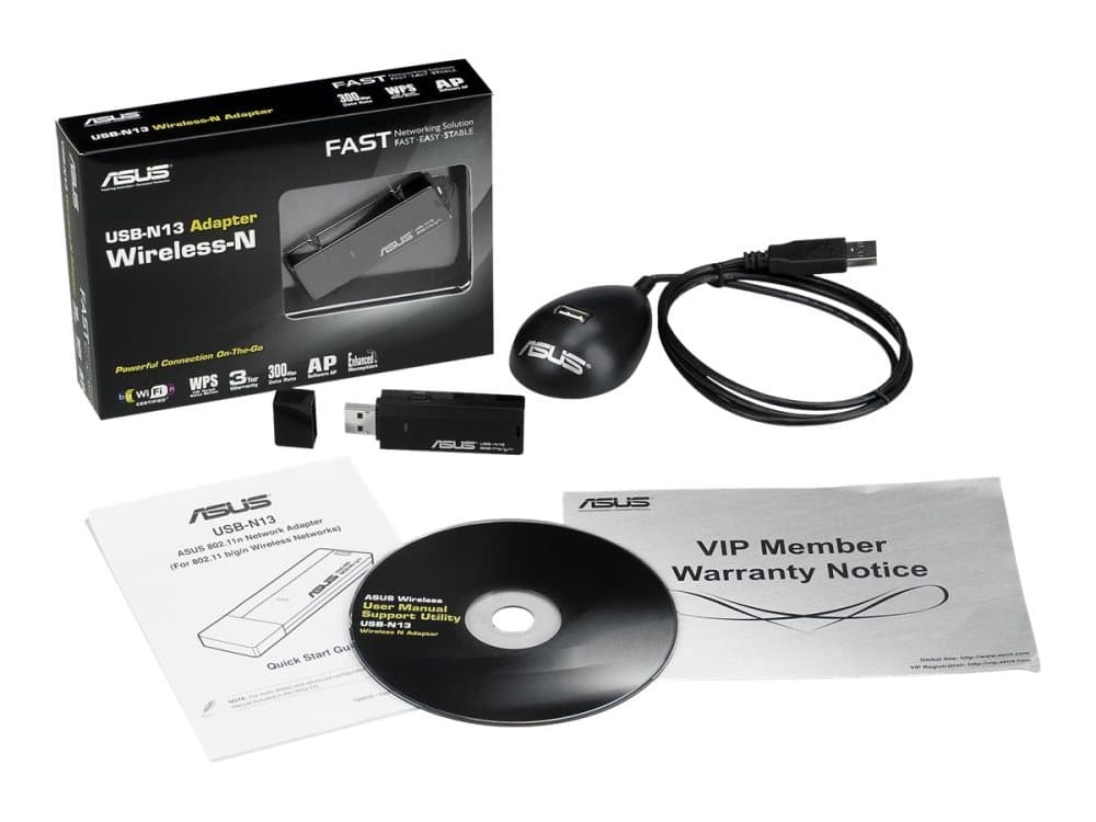 ASUS USB-N13 - Nätverksadapter - USB 2.0 - 802.11b/g/n