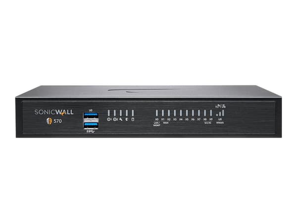 SonicWall TZ570W - Säkerhetsfunktion - 1GbE, 5GbE - Wi-Fi 5 - 2.4 GHz, 5 GHz - skrivbord