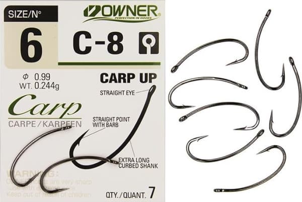 Jaxon Hooks C8 Carp Up 6 Black s. 6 7pcs.