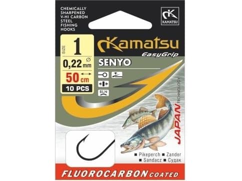 Kamatsu Hook with FC Senyo leader s. 1/0 10pcs. (540900311)