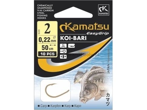 Kamatsu Hooks with Koi-Bari 2 50cm 0.22mm leader