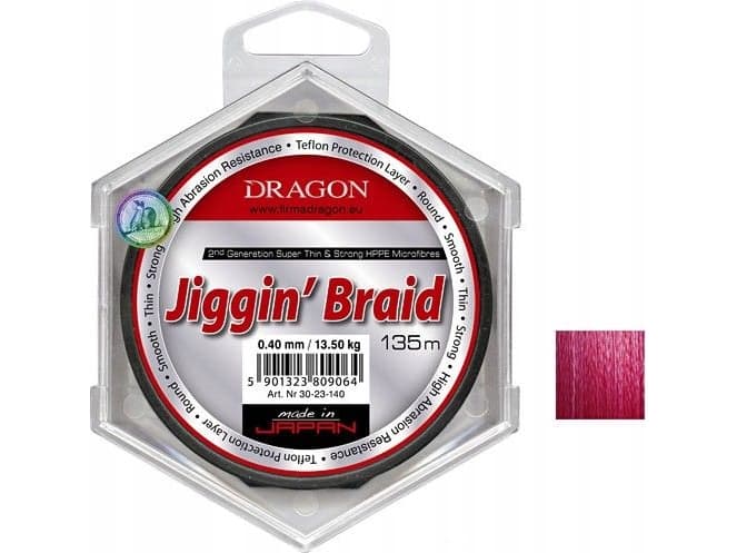 Dragon Fishing Braided Line Jiggin'Braid red 0.18mm 135m 17.5kg