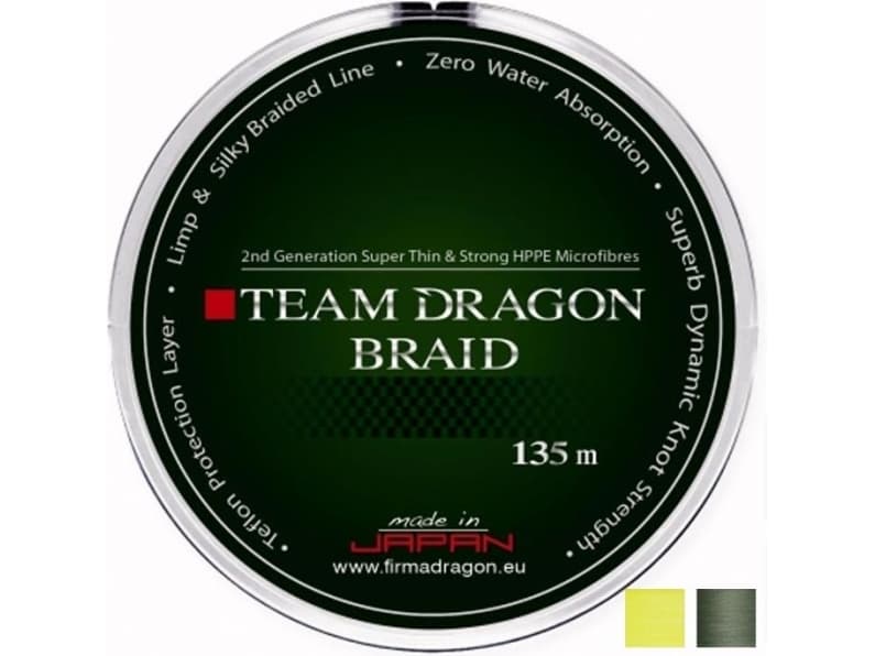 Dragon Fishing Braided Line Team yellow 0.08mm 135m 6.0kg