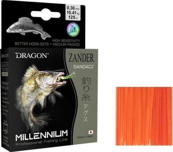 Dragon Fishing Line Millenium Pike 200m 0.25mm 6.93 kg orange fluid