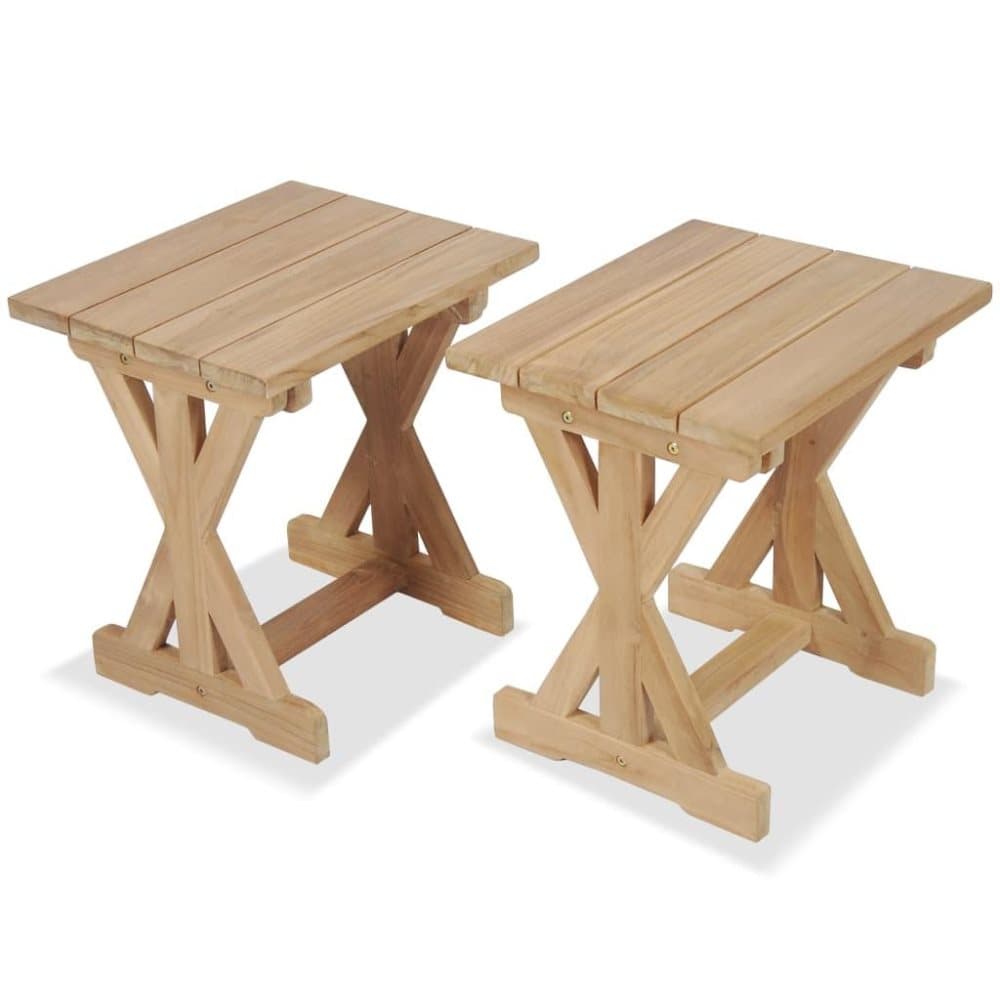 vidaXL udendørs taburetter 2 stk. 42 x 35 x 45 cm massivt teaktræ