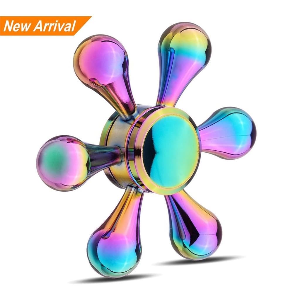 Fidget Spinner - 6 armar - Mässing - Multicolour