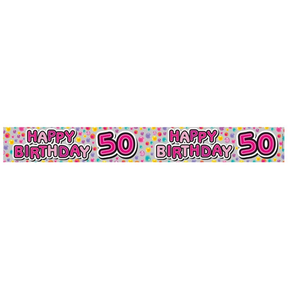 Expression Factory Womens/Ladies Happy 50th Birthday Foil Party Banner