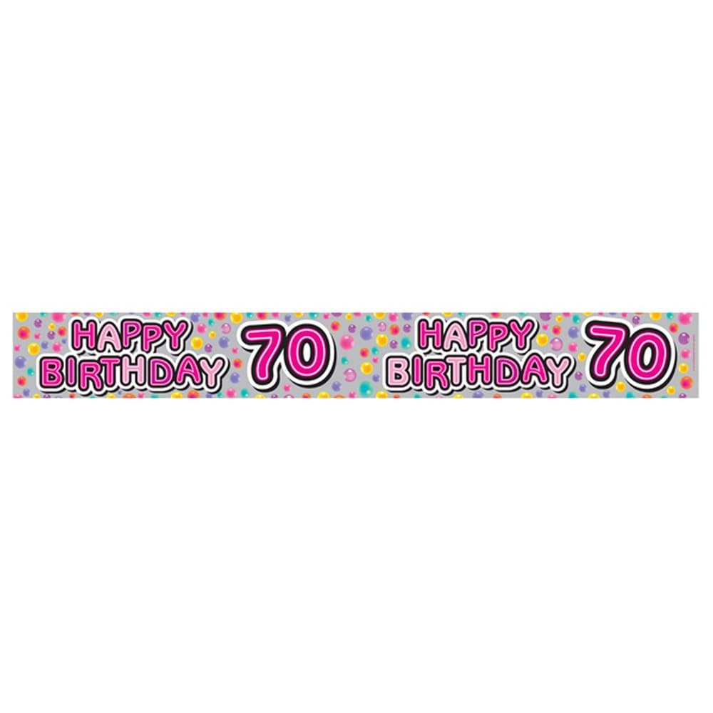 Expression Factory Womens/Ladies Happy 70th Birthday Foil Party Banner