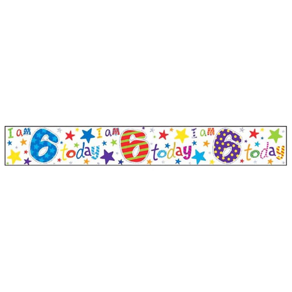 Simon Elvin Age 6 Birthday Foil Banner (6 Pack)
