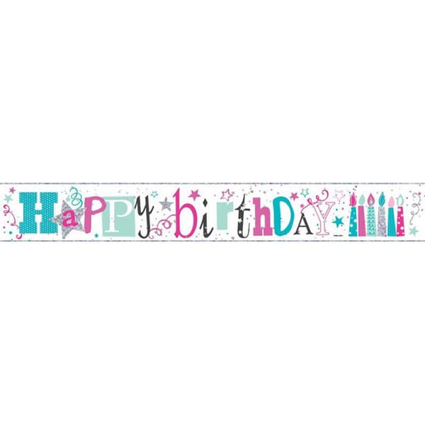 Simon Elvin Holographic Foil Happy Birthday Banner