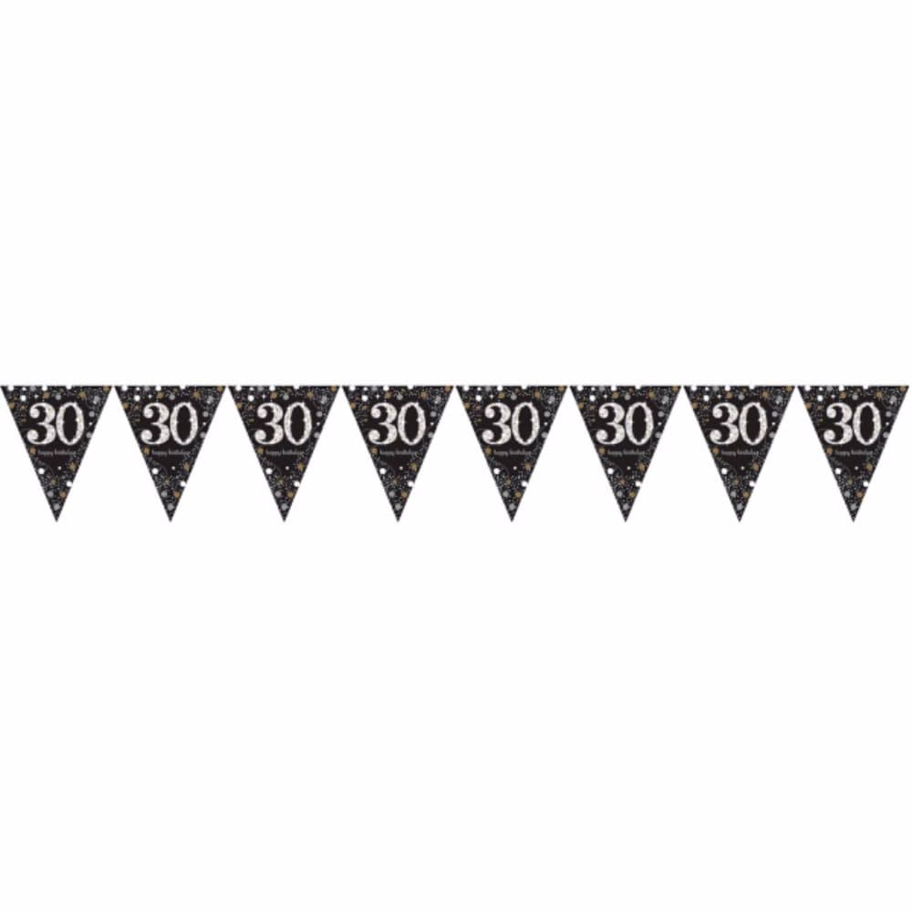 Amscan Sparkling Gold Celebration 30th Birthday Decorative Bunting