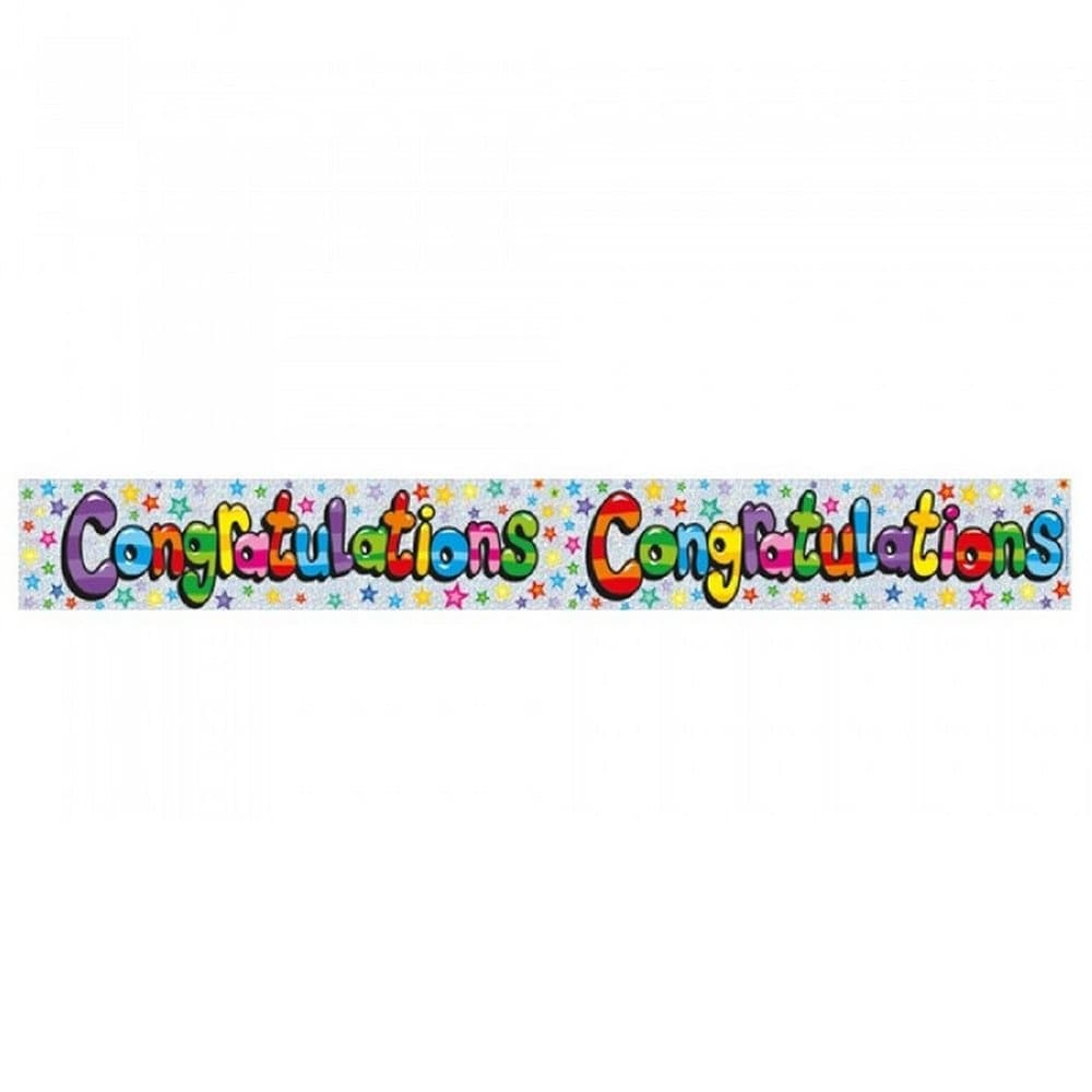 Expression Factory Congratulations Holo Foil Banner (Pack of 6)
