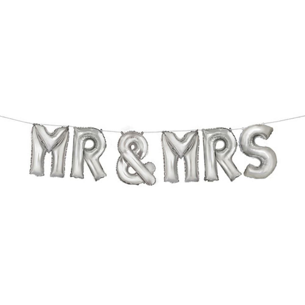 Unique Party Mr & Mrs Foil Balloon Banner Kit