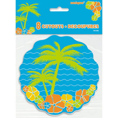 Unique Party Island Paradise Mini Decor Cutouts (Pack of 8)
