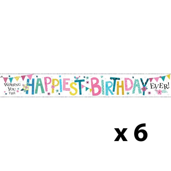 Simon Elvin Birthday Foil Banner (6 Pack)