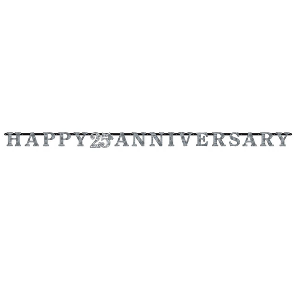 Amscan Silver 25 Year Anniversary Letter Banner
