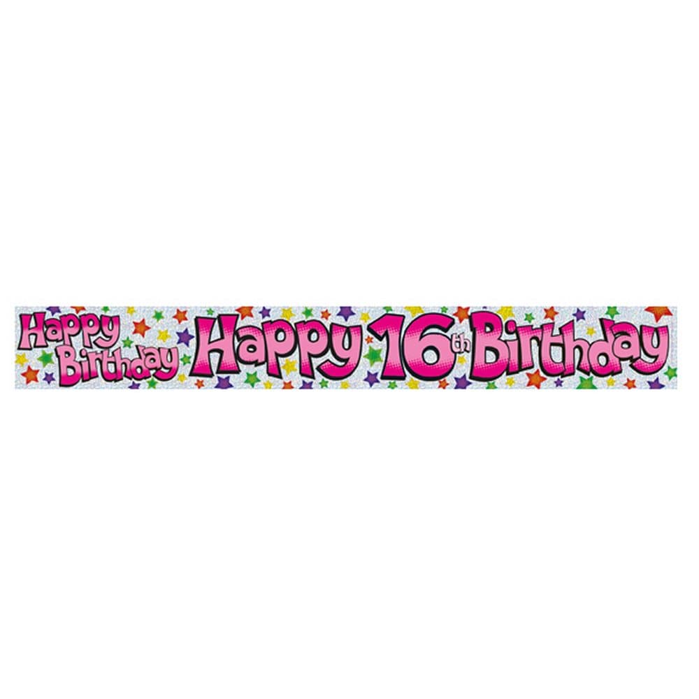 Expression Factory Childrens Girls Happy 16th Birthday Foil Banner