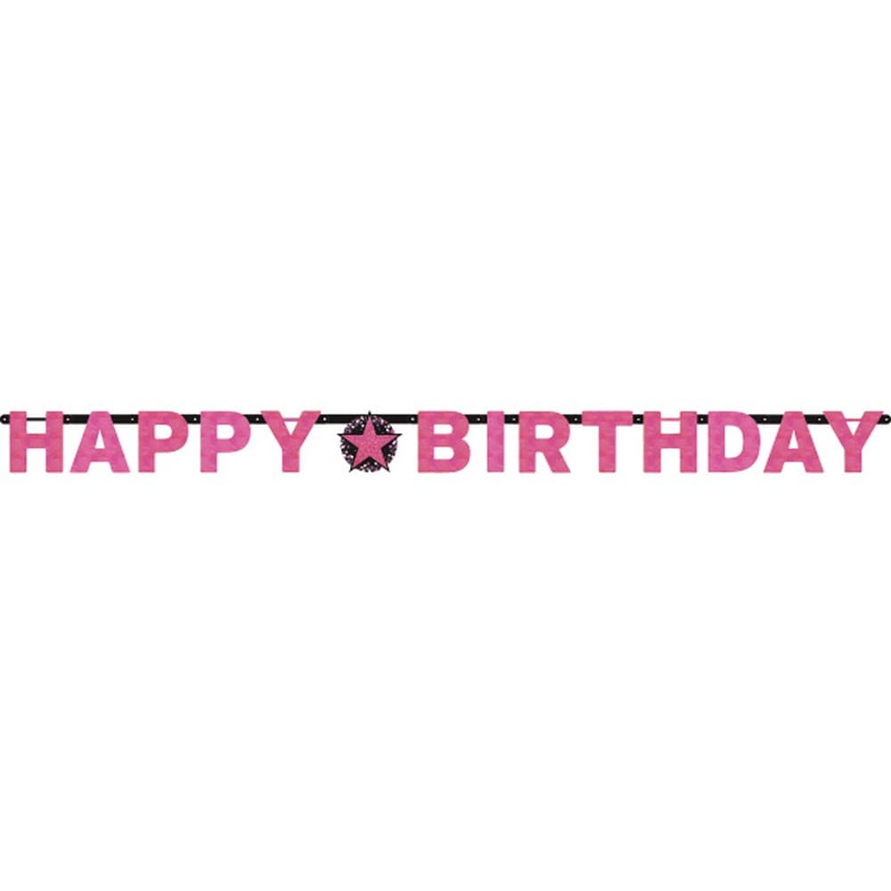 Amscan Prism Pink Happy Birthday Letter Banner