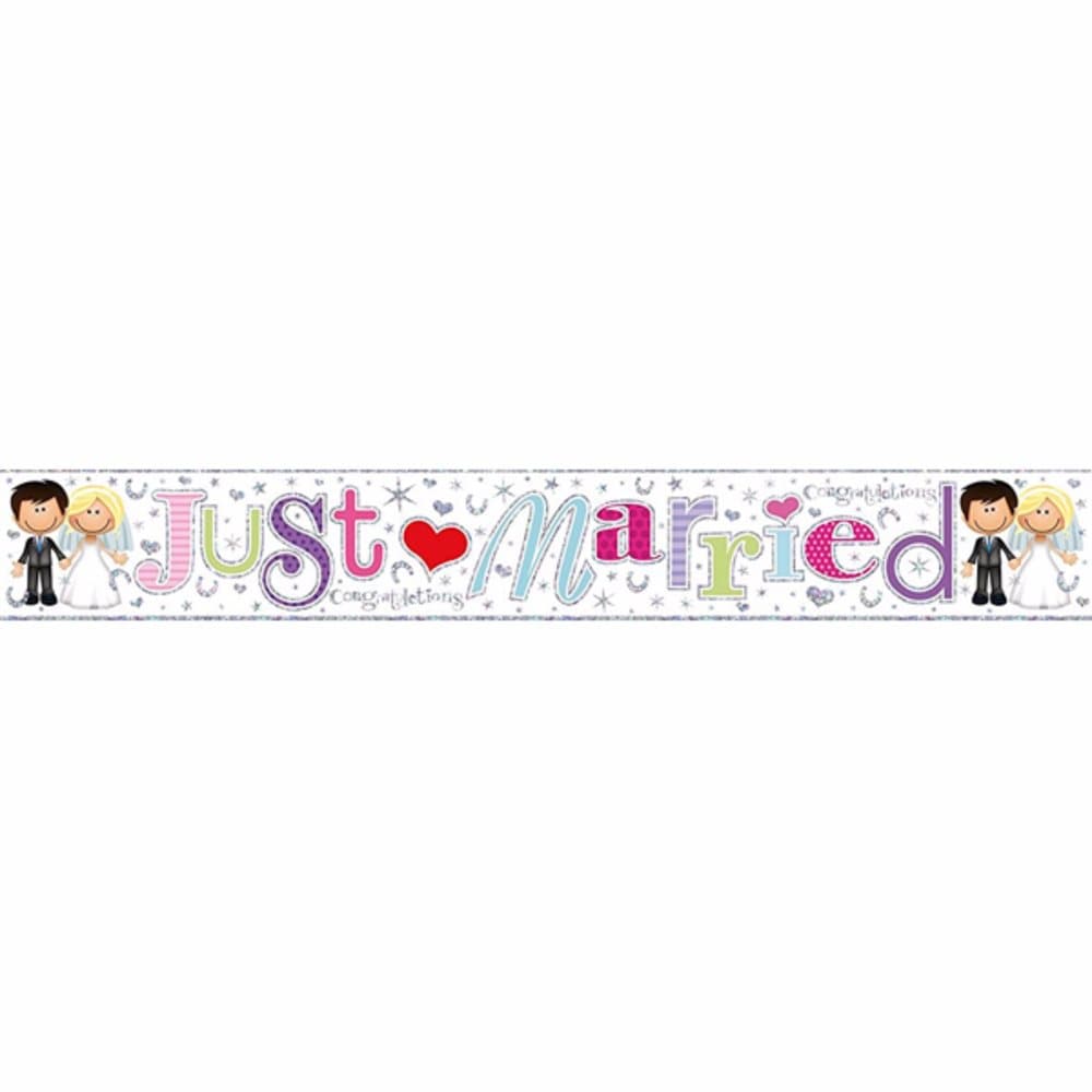 Simon Elvin Just Married Decorative Foil Banner